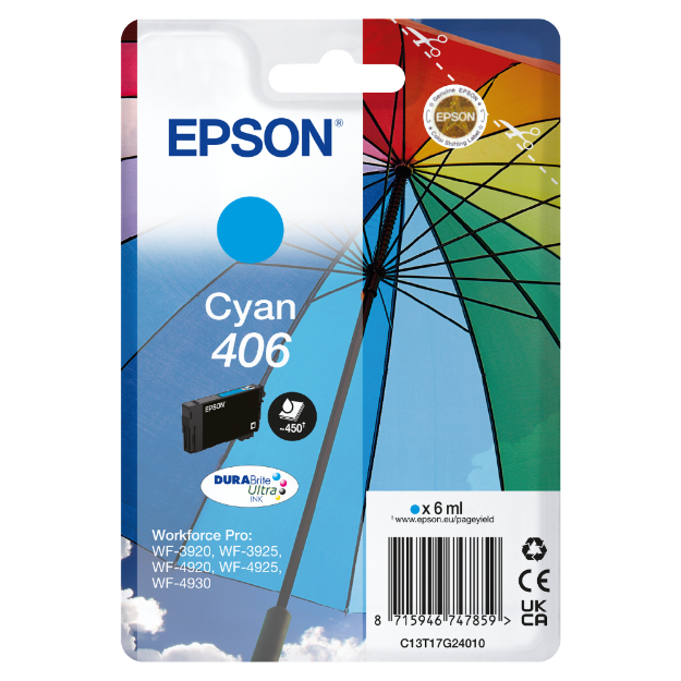 Picture of Epson 406 Cyan Ink Cartridge