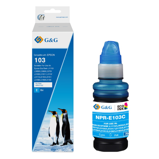 Picture of Compatible Epson Ecotank L1110 Cyan Ink Bottle