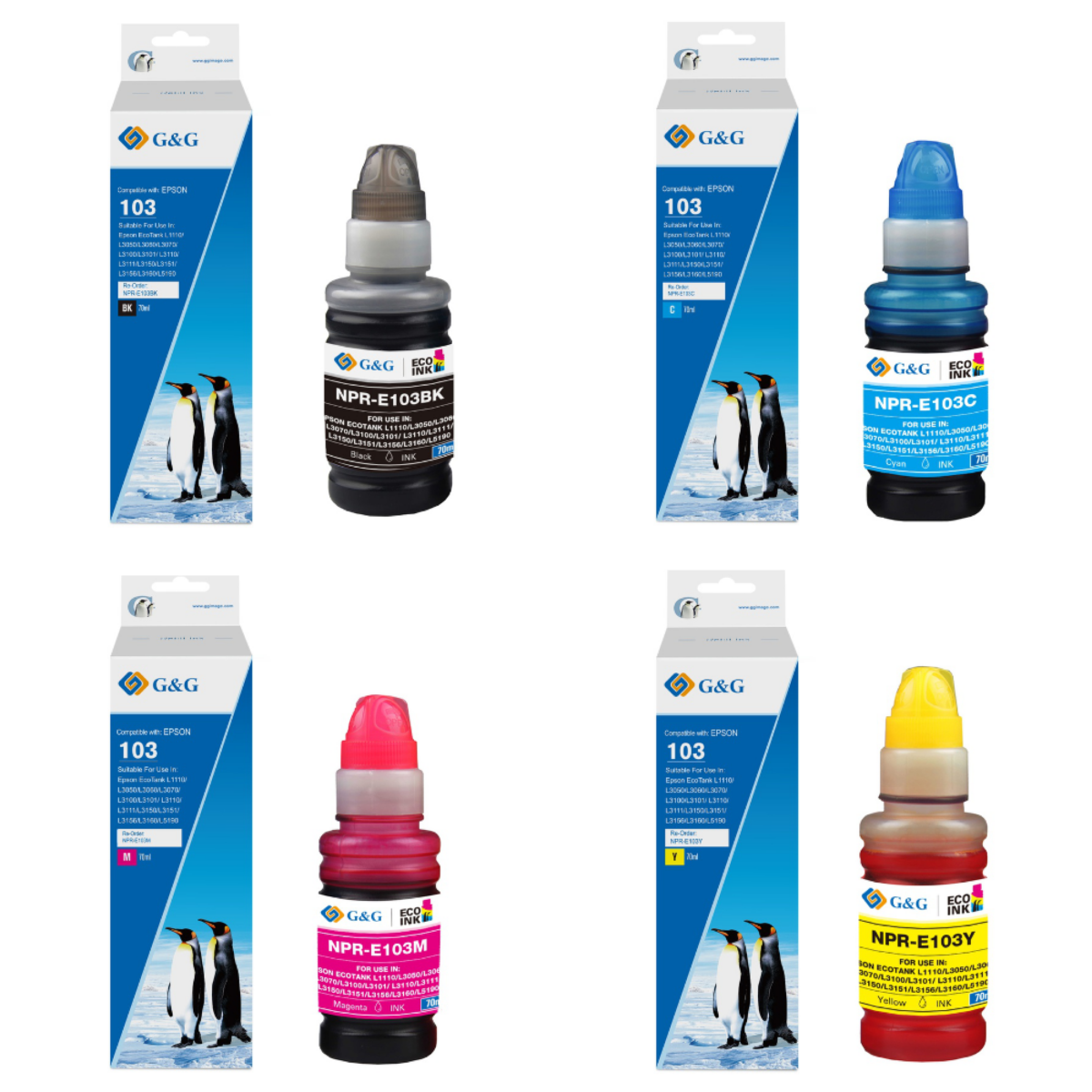 Compatible Epson Ecotank L3100 Multipack Ink Bottles
